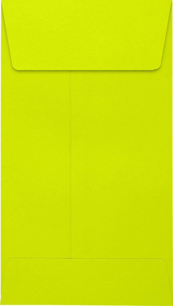 LUXPaper #5 1/2 Coin Envelopes, Peel & Press, 3 1/8" x 5 1/2", Wasabi Green, 80lb. Text, 50 Qty
