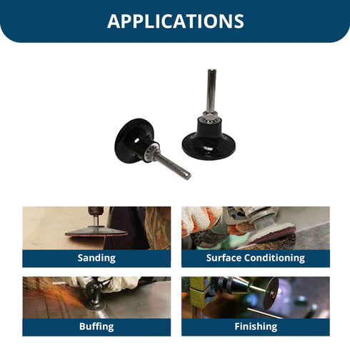 3 Inch 1/4 Inch 1 Benchmark Abrasives Sanding Discs Pad Holder Quick Change Mandrel with Shank Die Grinder & Drill