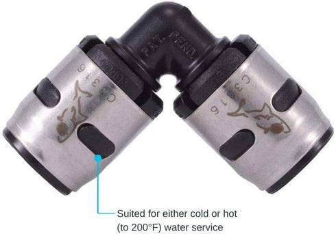 SharkBite 1/2 Inch EvoPEX 90 Degree Elbow, Pack of 6, Push to Connect Plumbing Fitting, PEX
