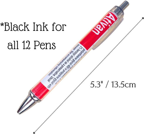 YJ PREMIUMS 12 PC Pharmacy Pens for Nurse & Pharmacist | Funny Drug Nursing Week Gifts for Women, Vaccine Syringe