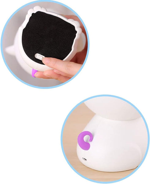 TTBDDDYH 7-Color LED Kids Night Light, Cute Puppy Soft Silicone Warm Light Baby Nursery Bedside Lamp, Pat Pat Lights