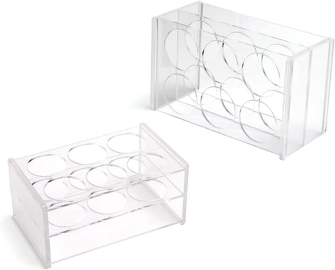 Othmro 2Pcs 40mm Clear Test Tube Racks 6Positions Plastic Centrifuge Tube Rack Holders Plastic Stand Storing Bracket Rack Test Tube Holders for Labortory Holder Party Favors Decoration Transparent