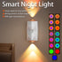 Rechargeable Motion Sensor Night Light, Magnetic RGB Color Changing LED Ambient Lighting, Compact Battery Operated