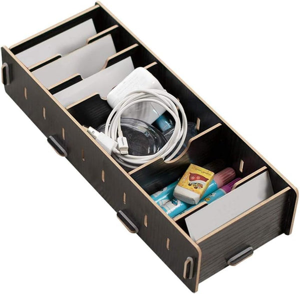 Jadpes Wooden Business Card Case, Innovative Storage Box Holder Pocket for Office Desk Organizer (#02)