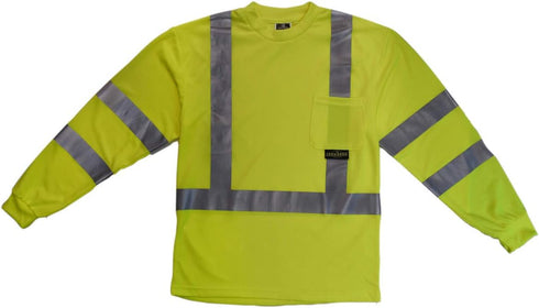 Radians ST21-3PGS-M Class 3 Max-Dri Long Sleeve Moisture Wicking Safety T-Shirt, Medium, Green