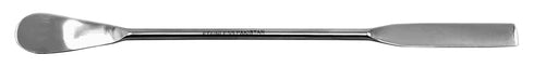 Stainless Steel Lab Spatula - Flat Square/Spoon Ends, 9"