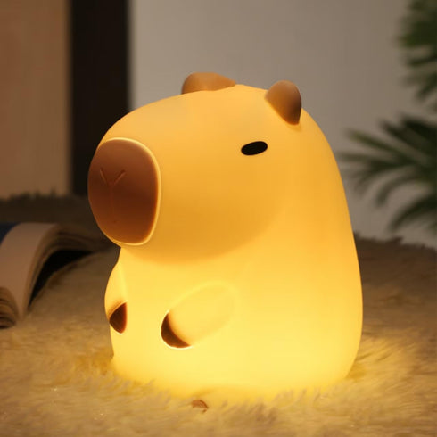 2 Dimmable, ATSUI Cute Capybara Night Light, LED Squishy Novelty Animal Lamp, Food Grade Silicone, Level Breastfeeding