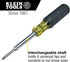 Klein Tools 32559 Multi-bit Screwdriver / Nut Driver, Extended Reach 6-in-1 Tool with Nut Driver, Phillips and Slotted Bits by Klein Tools