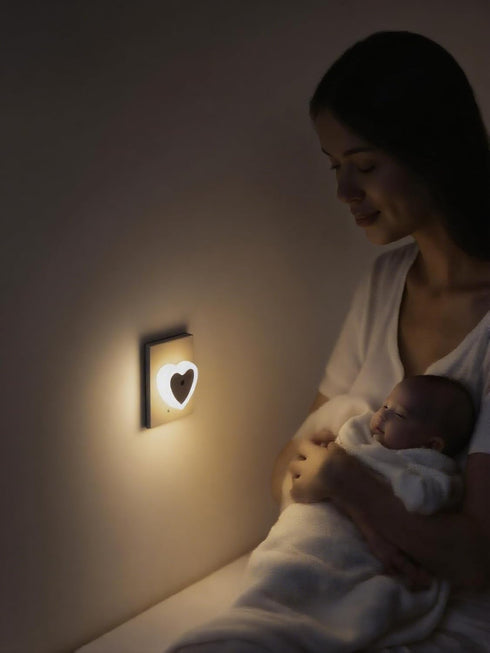 in(4-Pack), 0.5W LED Night Lights Plug Dusk to Dawn Sensor Auto-On/Off, Heart Shaped Nightlight for Bedroom, Bathroom