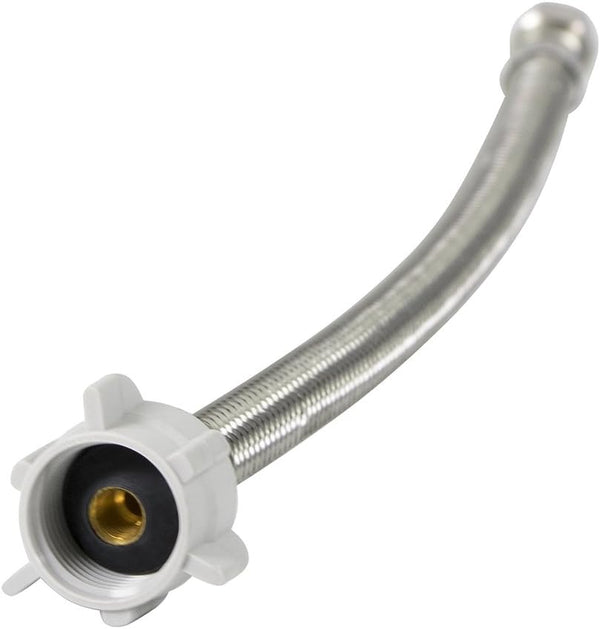 CNCT1274 No Lead Stainless Steel Braided Tank Supply Line with 3/8'' Compression Fitting and 44020 BC Plastic Nut, 12