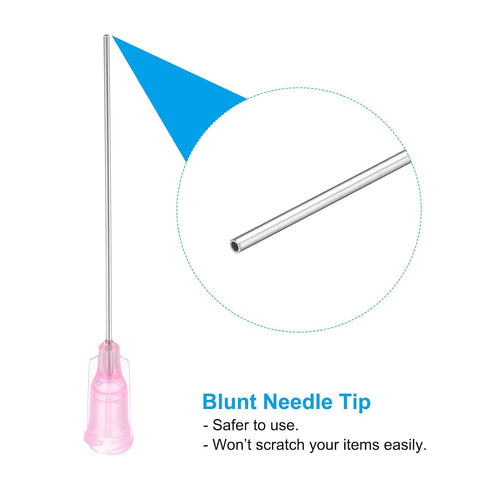 PATIKIL 20Ga x 2 Inch Dispensing Needle Tips, 10Pcs Blunt Glue Needle Tube Tips with Luer Lock, Light Pink