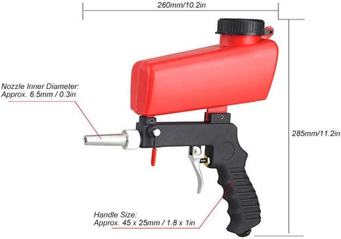 Air Sand Blaster Machine Pneumatic Sandblasting Gun 90PSI Blasting Tool for Sandblasting Polishing Metal Rust Removal