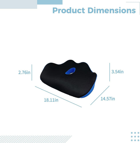 Generic 18 46 Cm Memory Foam Orthopedic Seat Cushion, Ergonomic W-Shaped Hollow Design for Office Chair, in / Black