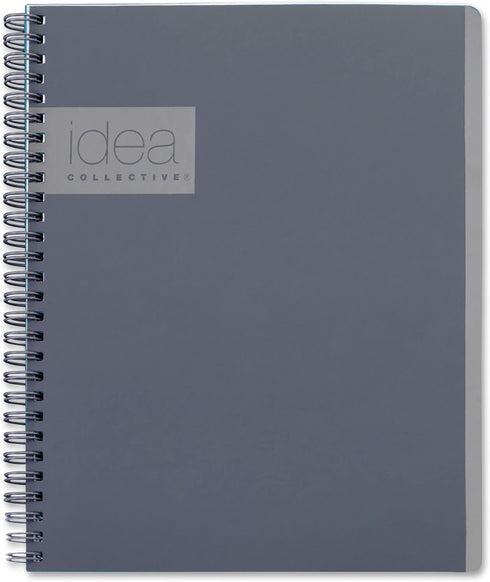Oxford Idea Collective Professional Notebook, 9 1/2 x 6 5/8, Double Wire-O, 80 Sheets, Ruled, Gray (57013IC)