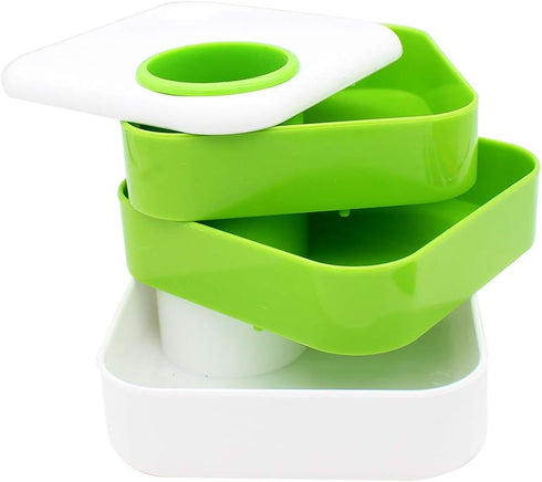 Green Pencil Holder Pen Containers for Desk, 3 Rotating Drawer Desk Organizer, Square