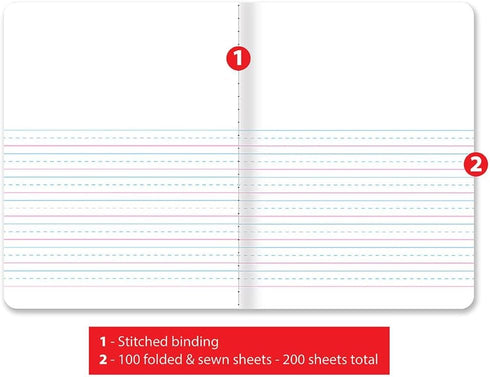 Better Office Products Primary Journal, Hardcover, 100 Sheet Notebook for Grades K-2, One Subject