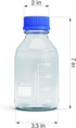 500ML Storage Glass Bottles, 2pcs Round Media Storage Bottle, Borosilicate Glass with GL45 Blue Cap