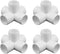 2 Inch Tee PVC Fitting, 5 Way Elbow Connector for Furniture Grade 90 Degree Side Outlet, Pack of 4