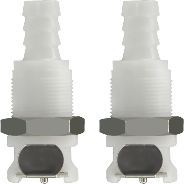 2PCS 1/4" 3/8" 5/16" Plastic Tube In-Line Hose Quick Connector with Shut-Off Valve, Female Quick Connect