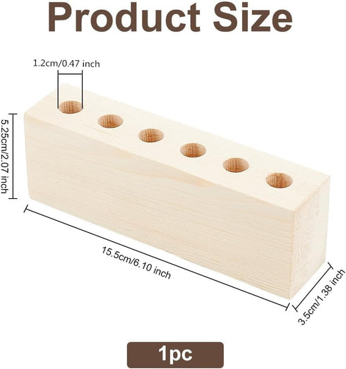 OLYCRAFT 6-Hole Wood Desktop Pen Holder with 12mm Round Hole Fountain Pen Stand Rustic Wooden Pen Organizer Office Desk Pen Holder for Pen Storage Display Fountain Pen Collection by OLYCRAFT