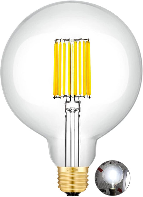 CRLight 12W Dimmable LED Large Globe Bulb 5000K Daylight White Glow, G40