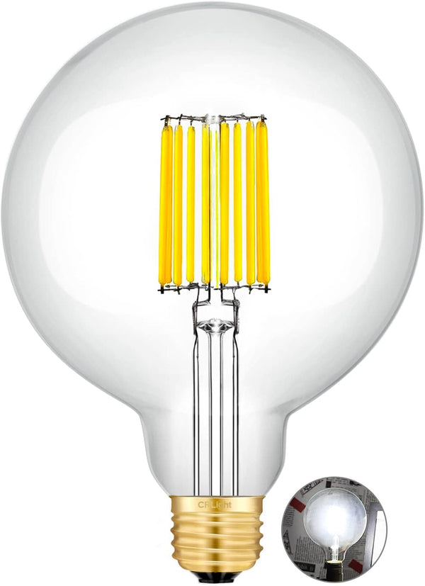 CRLight 12W Dimmable LED Large Globe Bulb 5000K Daylight White Glow, G40