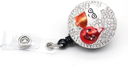 Cute Rhinestone Dropping Nurse Retractable ID Badge Reel Holder