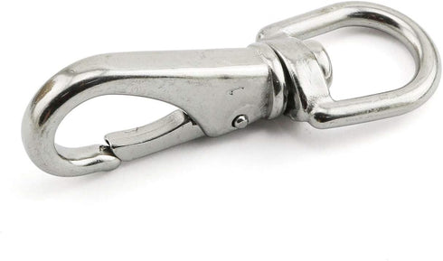 2-Pack M5 Swivel Eye Snap Hook 304 Stainless Steel Multi-Use Spring Snap Hook for Boat Marine Pet Chains