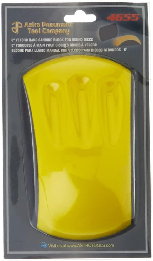 Astro 4655 6-Inch Hand Sanding Block for Round Discs