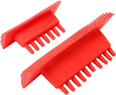 Durable Red Cylinder Rubber Wood Grain Effect Painting Tool, 2Pcs/Set for House Office