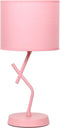 Simple Designs LT1172-PNK 17.13" Metal and Modern Abstract Table Lamp with Drum
