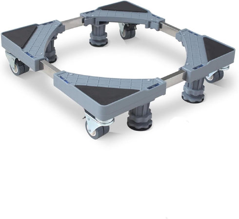 MaxWorks Adjustable Furniture Dolly with 4 Dual-Locking Wheels, Universal Washing Machine Base