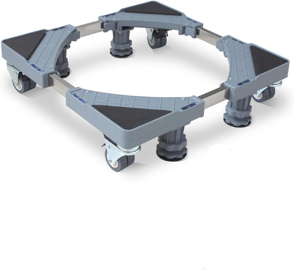MaxWorks Adjustable Furniture Dolly with 4 Dual-Locking Wheels, Universal Washing Machine Base
