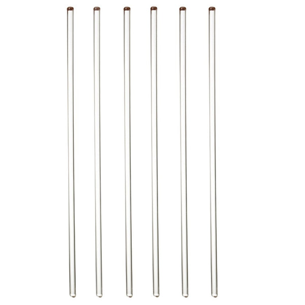 6Pcs Glass Stir Sticks, 12" Long, 1/4'' Diameter with Both Ends Round