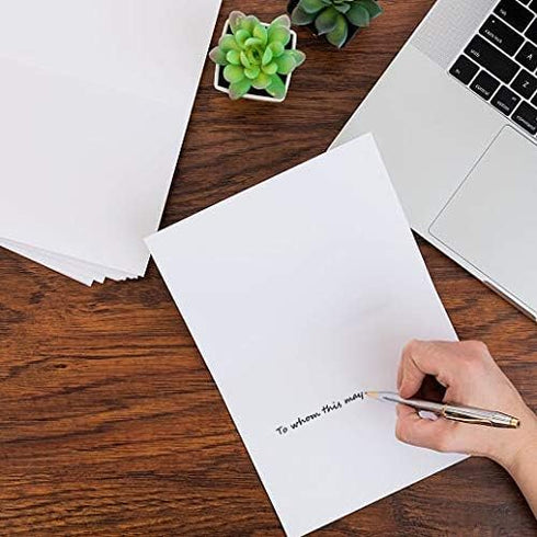 Blank White Greeting Cards with Envelopes - 5" x 7" Pack of 20 Printable Note Cards