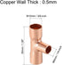 uxcell 3/8-inch X 1/4-inch X 3/8-inch Copper Reducing Tee Copper Pressure Pipe Fitting Conector for Plumbing Supply and Refrigeration 3pcs by uxcell