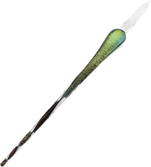 XIAOYU Vintage Handmade Glass Dip Pen, Starry Sky Crystal Dip Sign Pen, Gift Calligraphy Pen