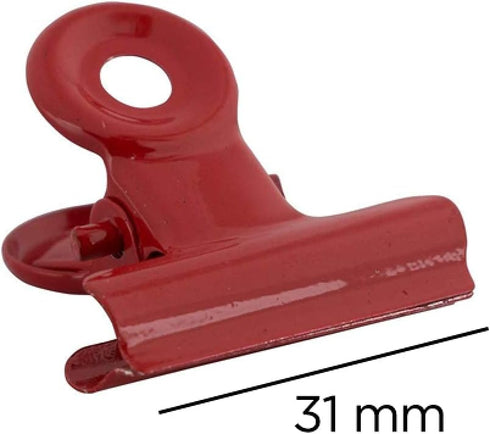 JAM PAPER Metal Bulldog Clips - Medium - 31mm - Red - Pack of 15
