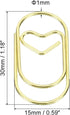 MECCANIXITY Heart-Shaped Paper Clip Fun Clips - Cute Decorative Bookmarks 1.2 Inch Gold Tone, Pack of 20