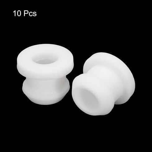 MECCANIXITY 10Pcs White Snap Rubber Grommet Plug Mount, Dia 9mm ID 6.2mm Seal for Electrical Box Cable Pipe