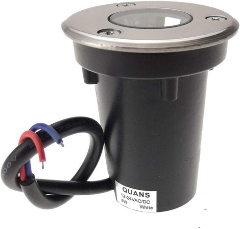 3W 12V 24V 4 Pack) QUANS Watt DC AC Low Voltage in Ground Well Outdoor LED Light, in-Ground Landscape Lighting