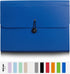 Expanding File Folder Organizer, 13 Pockets Accordion Filing Folder for Documents, Aesthetic Paper Organizer, Blue