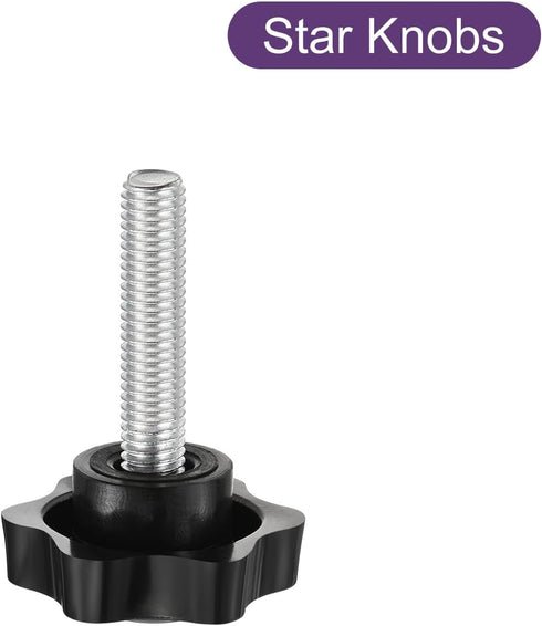 uxcell 1Pcs Star Knobs, M8x35mm Plastic Hex Shaped Clamping Handle Screw Knobs for Machinery Umbrella Base Replacement