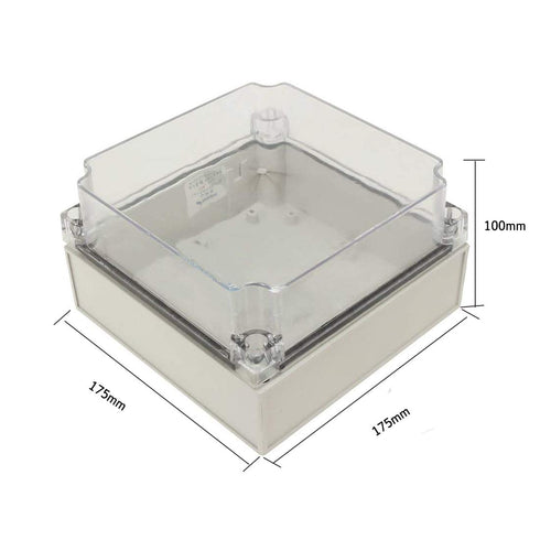 YXQ 175 x 175 x 100mm Square Junction Box PC Transparent Cover ABS IP66 Waterproof Project Case Enclosure (7 x 7 x 4 inches)