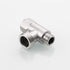 3-way 3/8" and 1/2" Adapter Tee Connector, Stainless Steel 3/8" Water Line T Fitting, Brushed Nickel, 1 PCS.