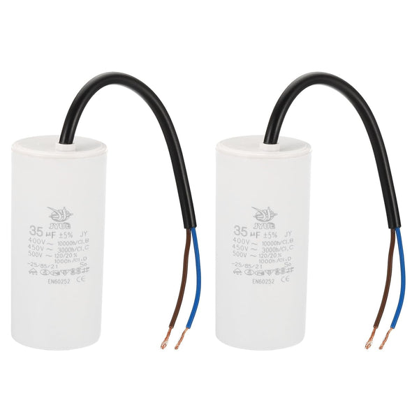 PATIKIL CBB60 35uf Running Capacitor, 2Pcs AC 450V 50/60Hz Cylinder 95x44mm for Water Pumps, Washing Machines