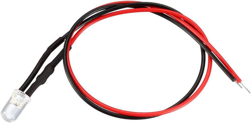 uxcell 3Pcs 5mm Pre Wired LED, Red DC3-5V Clear Lens, Light Emitting Diodes
