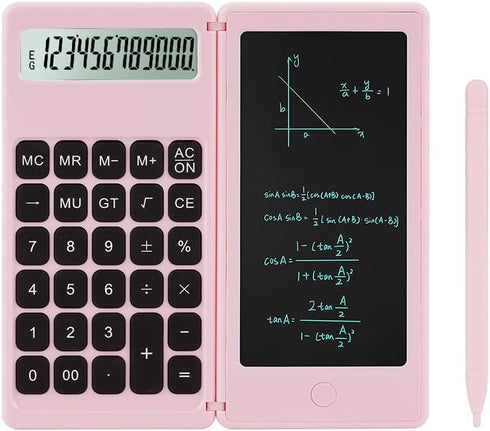 Desktop Small Calculator with Writing Notepad, Basic 4-Function Math Large Button Calculator for School Supplies