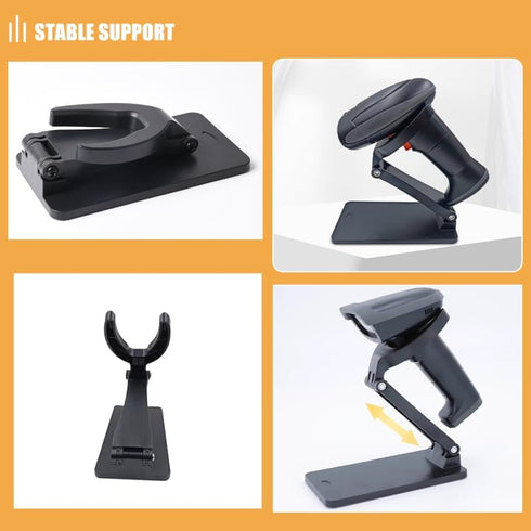 Alipis Universal Barcode Scanner Holder Adjustable Multi-Angle Foldable Hands-Free Stand with Stable Compact Base