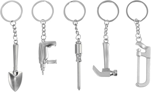 Garneck 5PCS Mini Tool Keychain, Wrench Pendant Keychain, Tool Modeling Keychains, Metal